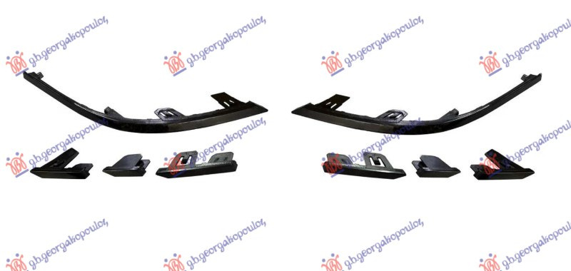 Shirit i spoilerit të parakolpit të përparmë krom (set 8 copë)