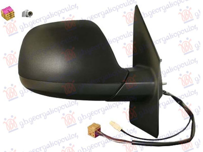 Pasqyrë elektrike me ngrohje (palosje elektrike + antenë AM-FM) (xham i lakuar)