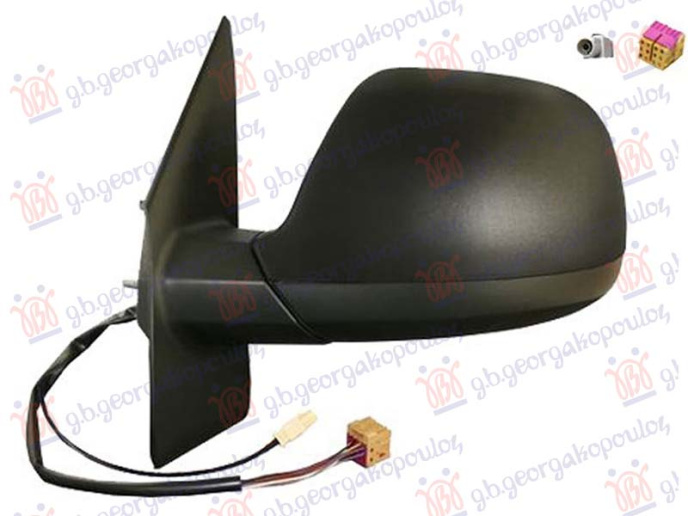 Pasqyrë elektrike me ngrohje (palosje elektrike + antenë AM-FM) (xham i lakuar)