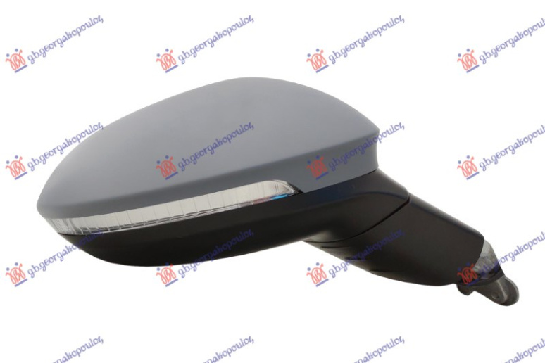 Pasqyrë elektrike me ngrohje (gati për ngjyrosje) (me sinjal + dritë + memorie) (11 pinë) (xham i lakuar)