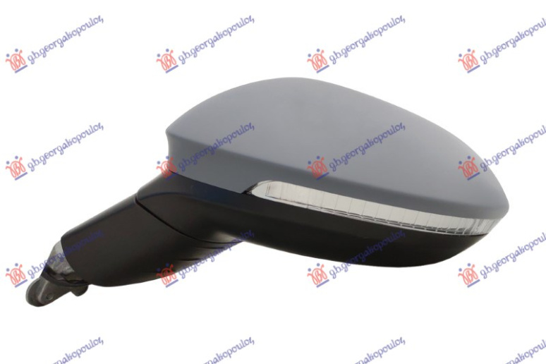 Pasqyrë elektrike me ngrohje (gati për ngjyrosje) (me sinjal + dritë + memorie) (11 pinë) (xham i lakuar)