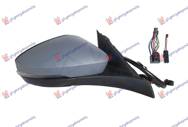 Pasqyrë elektrike me ngrohje (gati për ngjyrosje) (me sinjal + dritë + palosje elektrike + memorie + kënd i vdekur) (13+2 pinë) (xham i lakuar) (cilësia A)