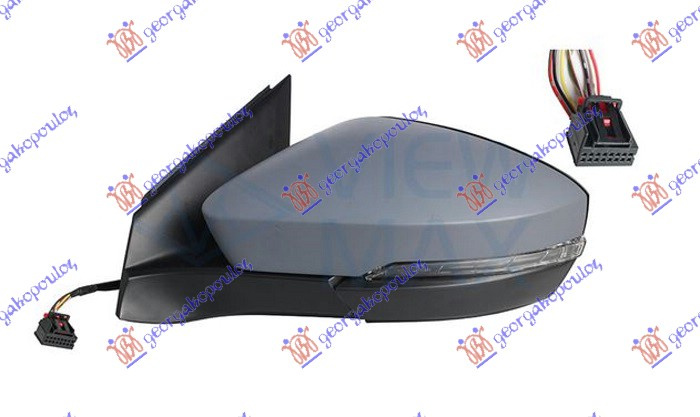 Pasqyrë elektrike me ngrohje (gati për ngjyrosje) (me sinjal) (8 pinë) (xham i lakuar) (cilësia A)