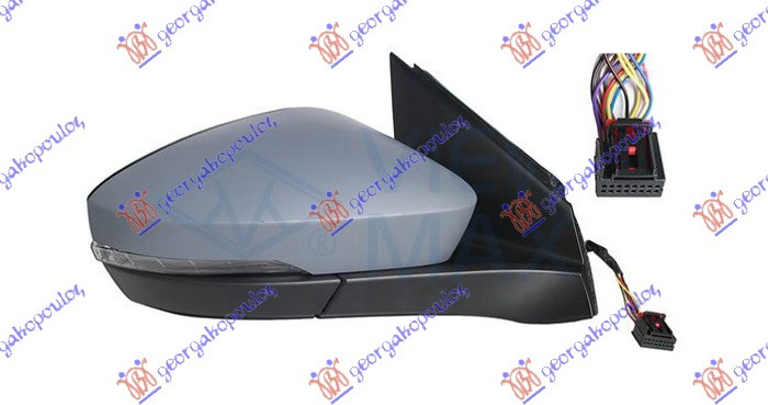 Pasqyrë elektrike me ngrohje (gati për ngjyrosje) (me sinjal + palosje elektrike + memorie + kënd i vdekur) (14 pinë) (xham i lakuar) (cilësia A)