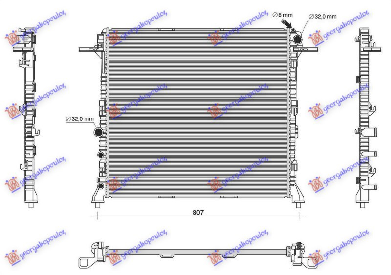 Radiator 2.0 TDI dizel manual (718x665)