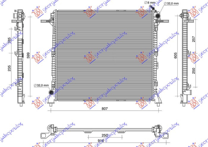 Radiator 2.0 TDI dizel manual/automatik (718x665)
