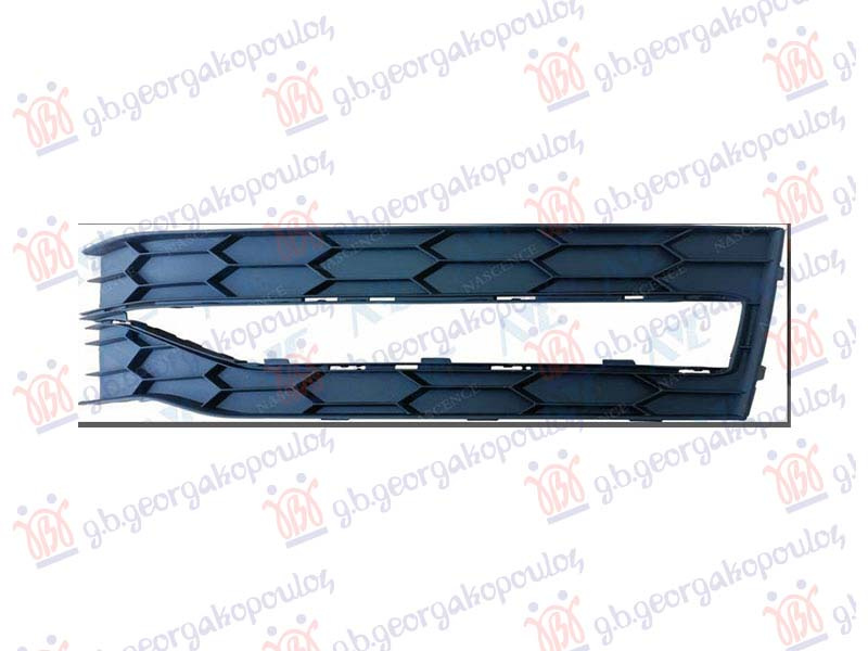 Grilë në parakolpin e përparmë (me hapje për drita të mjegullës + Shirit kromi)