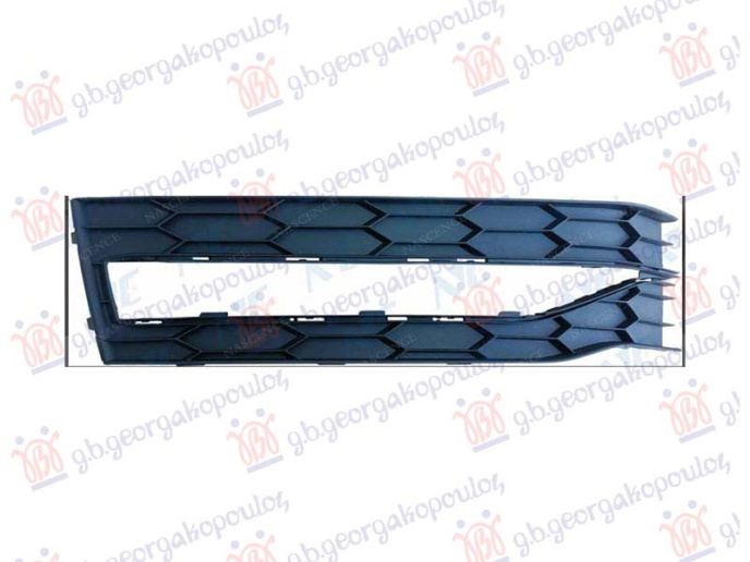 Grilë në parakolpin e përparmë (me hapje për drita të mjegullës + Shirit kromi)