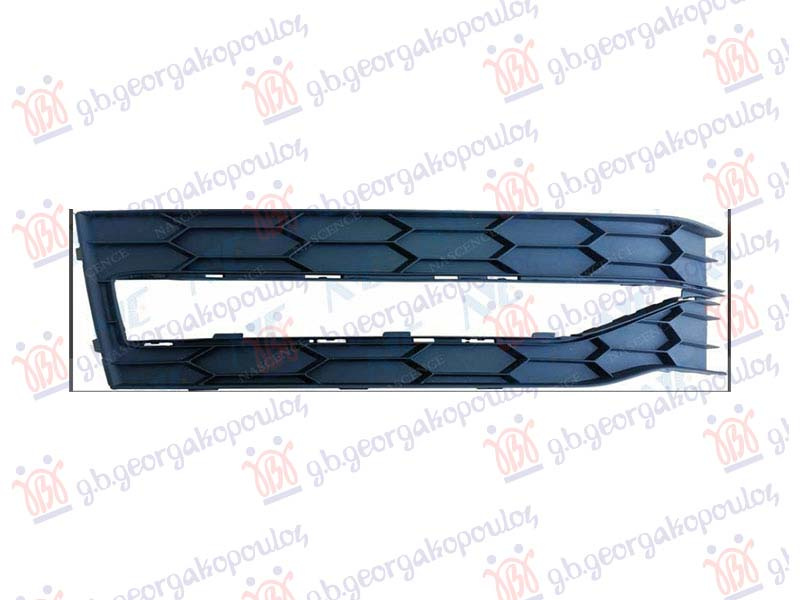 Grilë në parakolpin e përparmë (me hapje për drita të mjegullës + Shirit kromi)