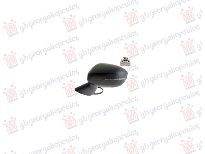 Pasqyrë elektrike me ngrohje (elektrik-me palosje) (gati për ngjyrosje) (me drita pulsuese) (А cilësi) (xham i lakuar)