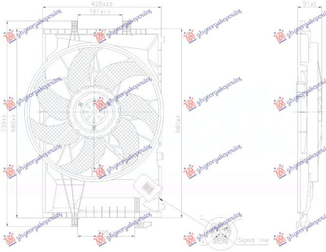 Ventilator ftohjeje benzinë-dizel (600W)