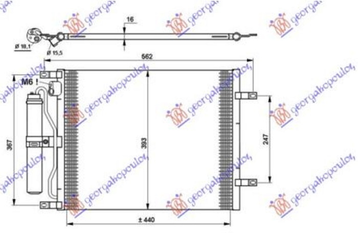 Radiator kondicioneri 1.5 DCI (490x376x16) (KOYO)