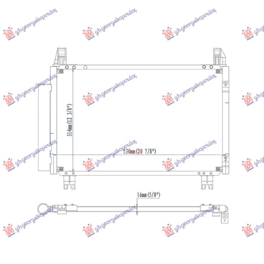 Radiator kondicioneri 1.0 12v - 1.3 VVTi Benzinë (515x325x16) (Japoneze) (MARELLI)