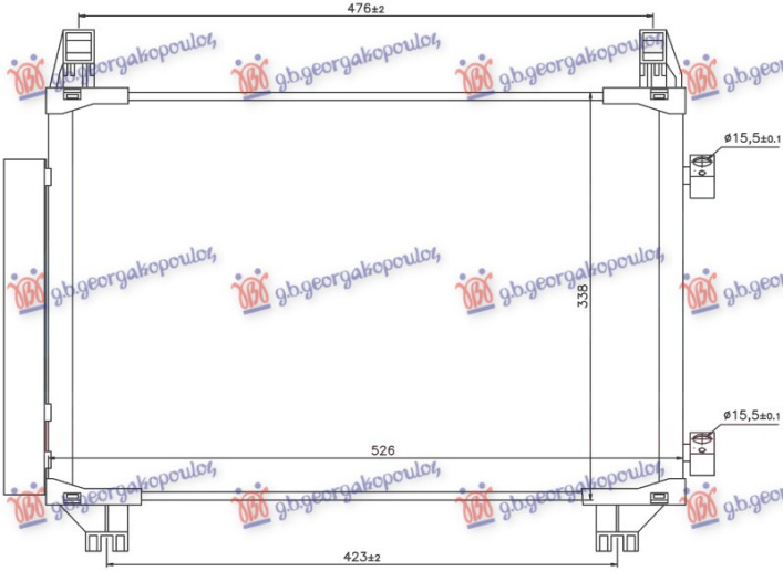 Radiator kondicioneri 1.0 12v - 1.3 VVTi Benzinë (515x325x16) (Franceze) (MARELLI)