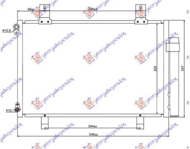 Radiator kondicioneri benzinë/dizel (500X335X16) (KOYO)