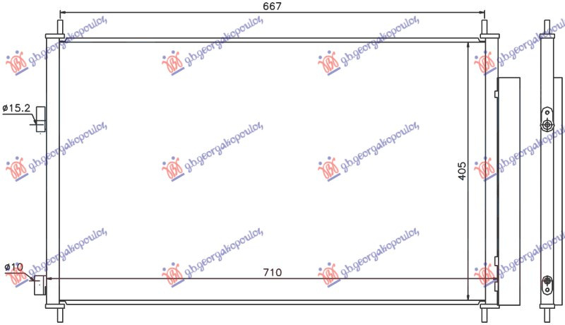 Radiator kondicioneri për të gjitha modelet Benzinë/Dizel (675x415x16) (KOYO)