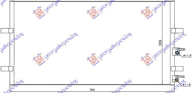 Radiator kondicioneri benzinë/dizel (722X388) (KOYO)