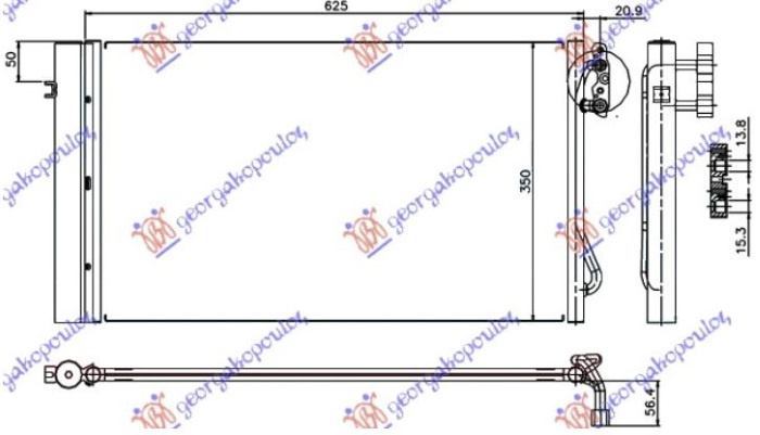 Radiator kondicioneri 2.0-3.0 Turbo Dizel(580x340x16) (KOYO)