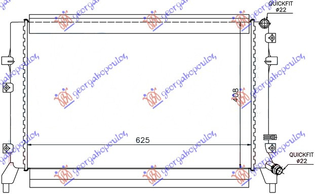 Radiator shtesë 1.0-1.2-1.4-1.6-1.9-2.0 TSi-TFSI-TDI-FSI benzinë/dizel (625x400) (VALEO)