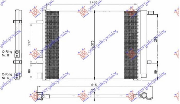 Radiator kondicioneri 1.2-1.4-1.6 Benzinë (490x370x16) 2 TILES (KOYO)