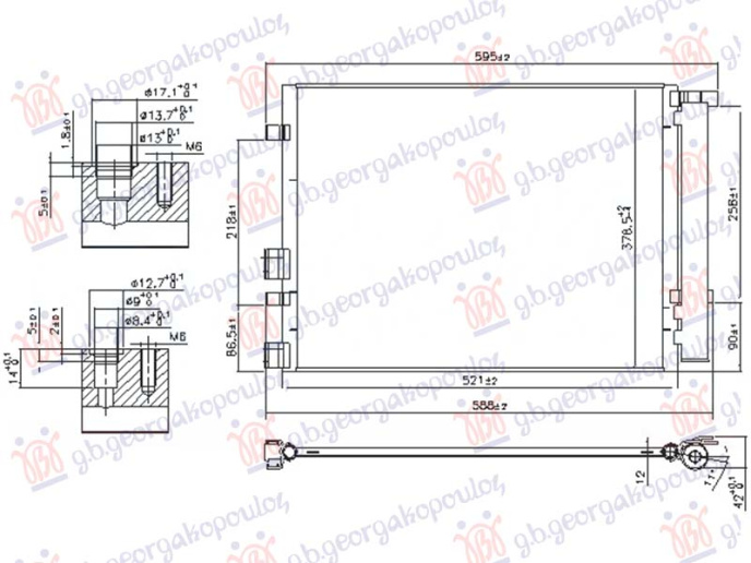 Radiator kondicioneri 1.1-1.6 CRDi Dizel (500x360x12)