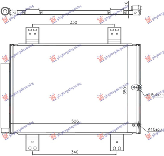 Radiator kondicioneri 1.3-1.5 Benzinë (485x350x16) (KOYO)