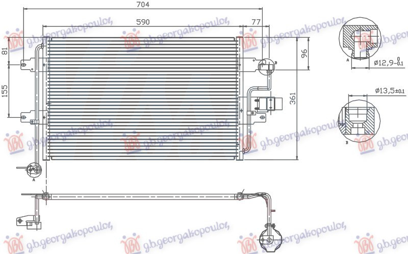 Radiator kondicioneri 1.9 Dizel TDI (582x353x20)