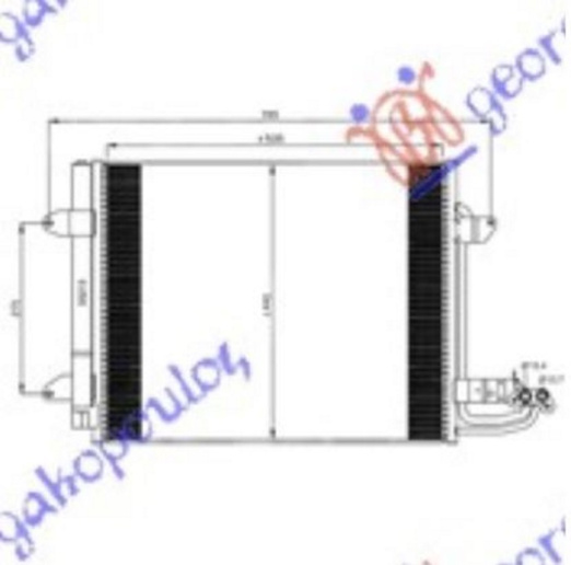 Radiator kondicioneri benzinë/dizel (540X450X16) (NRF)