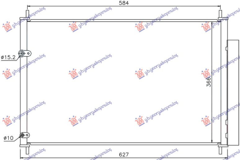 Radiator kondicioneri 1.3-1.4-1.6-1.8 Benzinë - 1.4 D4D Dizel (600x370x16) (KOYO)