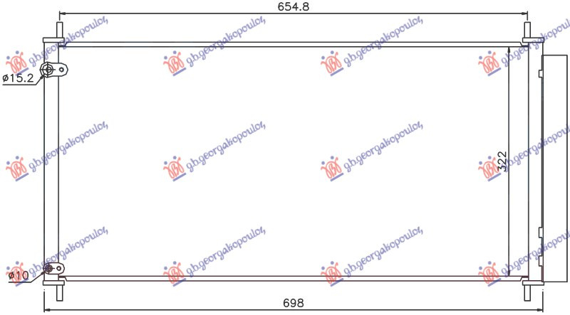 Radiator kondicioneri 2.0-2.2 D4D Dizel (670x330x16) (KOYO)