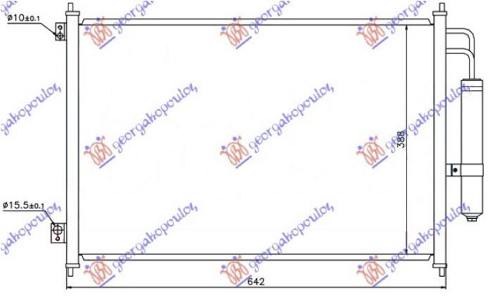 Radiator kondicioneri 2007- Benzinë/Dizel (610x390x16) (KOYO)