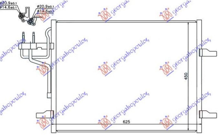 Radiator kondicioneri benzinë/dizel (585X470X16) (KOYO)