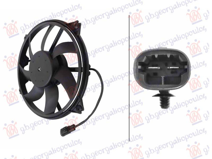 Ventilator ftohjeje (motor+ventilator) (2 pinë) (388MM)