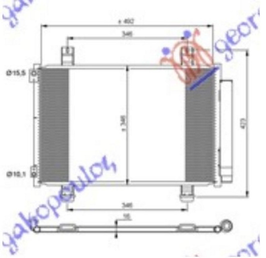 Radiator kondicioneri 1.0-1.2 Benzinë (550x350x16) (KOYO)
