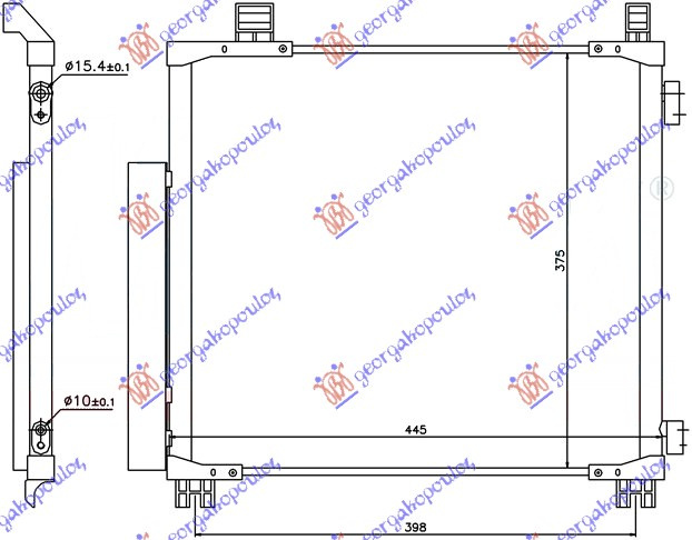 Radiator kondicioneri 1.0 12v - 1.3 VVTi Benzinë - 1.4 D4D Dizel (415x375x16) (KOYO)