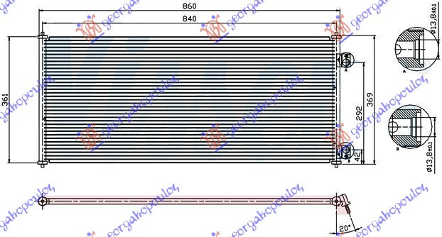 Radiator kondicioneri benzinë/dizel (805X360) (KOYO)
