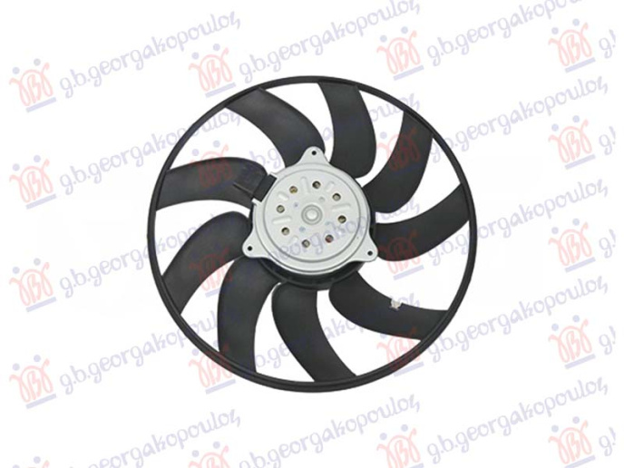 Ventilator ftohjeje benzinë-dizel (motor+ventilator) (djathtas) (340MM) (2 pinë)