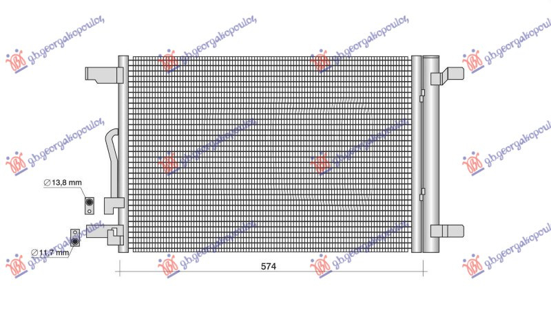 Radiator kondicioneri 1.0-1.5-2.0 Benzinë-2.0 Dizel (535x375x12)