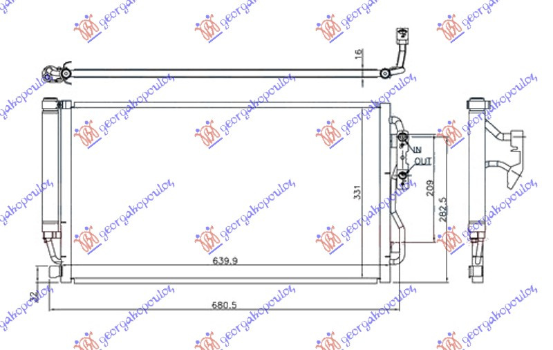 Radiator kondicioneri 3.0 (M135i) (marsh automatik) Benzinë (600x345x16) (KOYO)