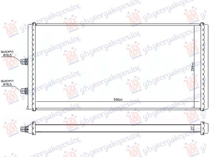 Radiator shtesë 3.0 benzinë M2 (590x294) (VALEO)