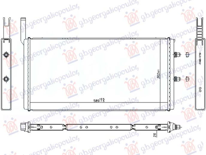 Radiator shtesë 4.4 benzinë - 3.0 dizel (589x302) (NRF)