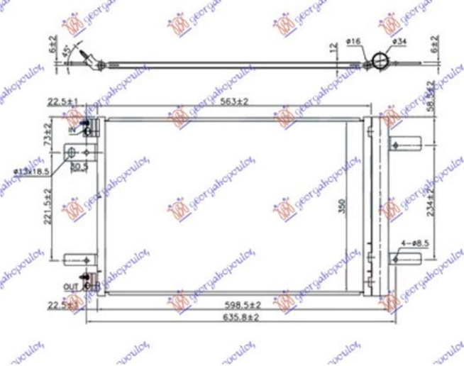 Radiator kondicioneri benzinë/dizel (525X335X12) (KOYO)