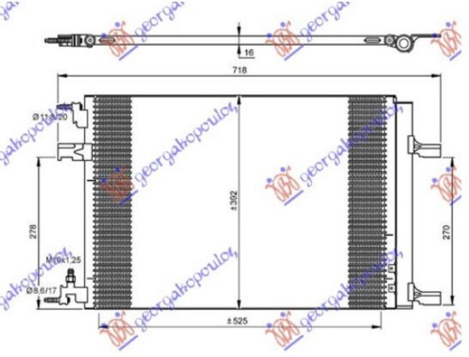 Radiator kondicioneri benzinë/dizel (520X390X16) (MARELLI)