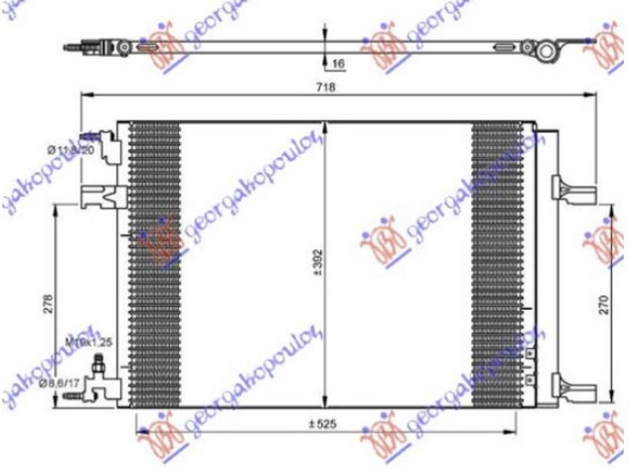 Radiator kondicioneri 1.0-1.2 Benzinë (405x400x16) (KOYO)