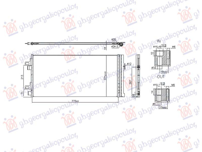 Radiator kondicioneri 2.3 Dizel MULTIJET (773x371x16) (NISSENS)