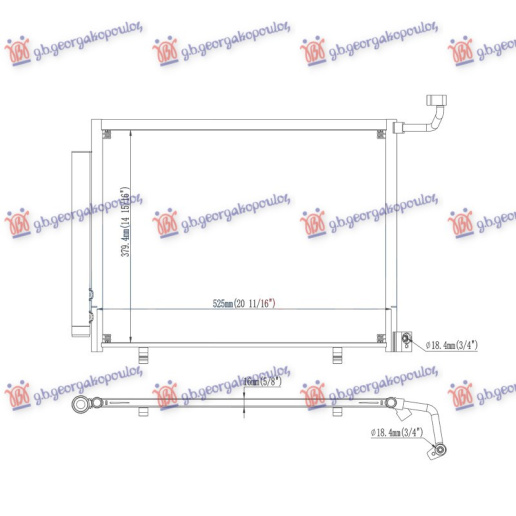 Radiator kondicioneri 1.1 Benzinë (545x390x16) (KOYO)