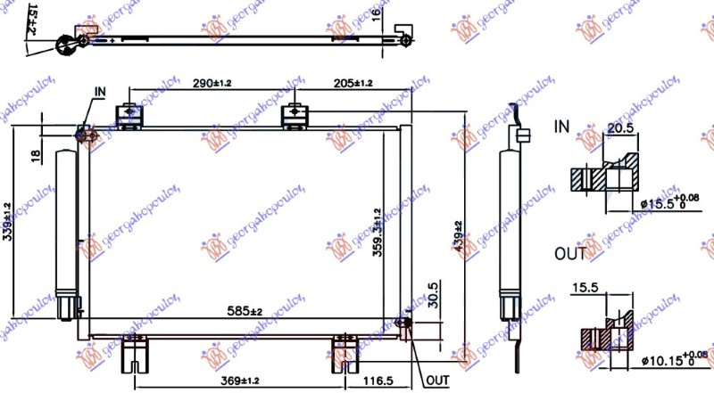 Radiator kondicioneri 1.3-1.5 Benzinë (545x366x16) (KOYO)