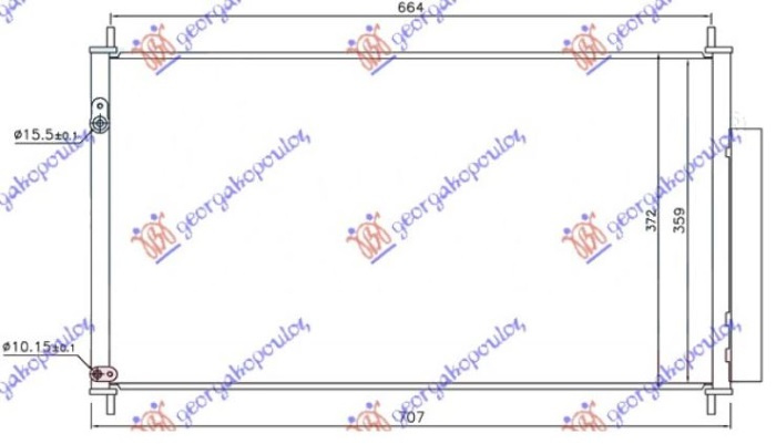 Radiator kondicioneri benzinë/dizel (665X360X16) (KOYO)