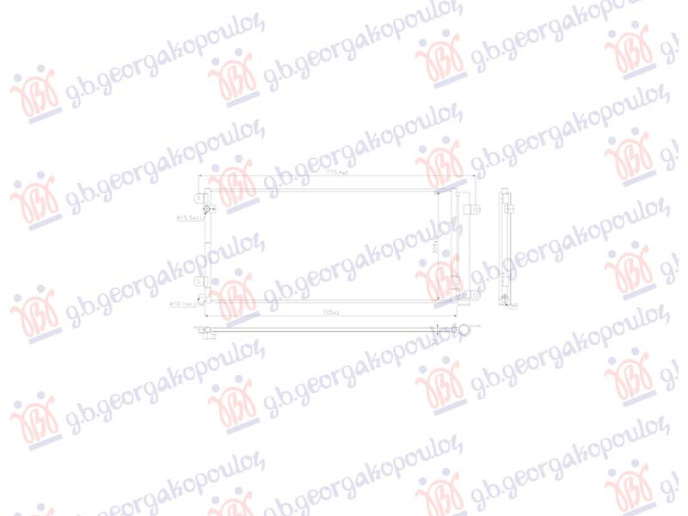 Radiator kondicioneri 1.0-1.5 VTEC Benzinë (665x305x12) (KOYO)