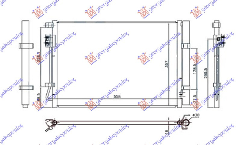 Radiator kondicioneri 1.2-1.4i Benzinë (490x370x16) (VALEO)